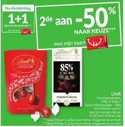 Intermarché Lindt chocoladetabletten aanbieding