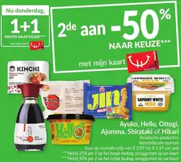 Intermarché Ayuko, Hello, Ottogi, Ajumma, Shirataki of Hikari aanbieding