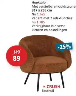 Weba Crush fauteuil aanbieding