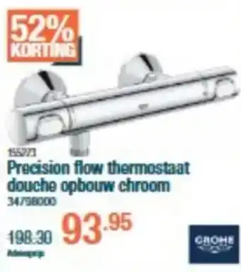 Precision flow thermostaat douche opbouw chroom