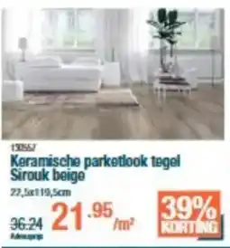 Cevo Keramische parketlook tegel Sirouk beige aanbieding