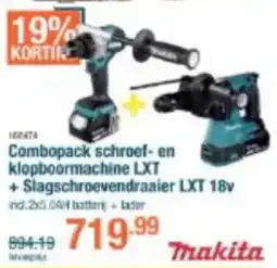 Cevo Combopack schroef- en klopboormachine LXT + Slagschroevendraaier LXT 18v aanbieding