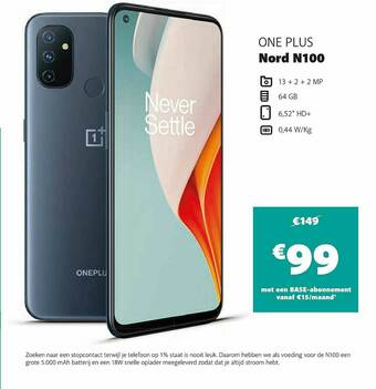 Base One Plus Nord N100 aanbieding