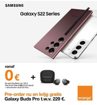 Orange Samsung Galaxy S22 Series aanbieding