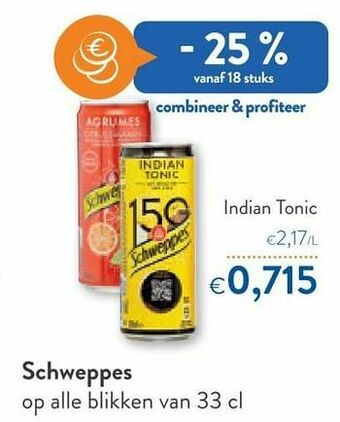 OKay Schweppes indian tonic aanbieding