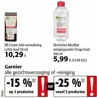 Garnier alle gezichtsverzorging of -reiniging