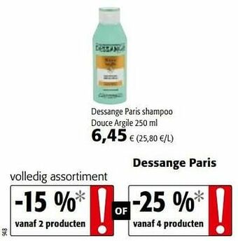 Colruyt Dessange paris shampoo douce argile aanbieding