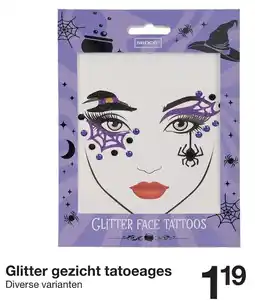 Zeeman Glitter gezicht tatoeages aanbieding