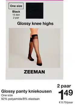 Zeeman Glossy Panty Kniekousen aanbieding