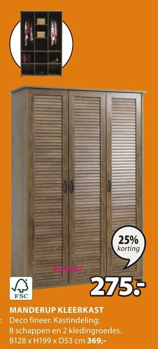 Jysk Manderup Kleerkast aanbieding