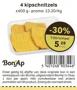 Bon Ap 4 kipschnitzels aanbieding