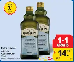 Carrefour Extra zuivere olijfolie Costa d'Oro aanbieding