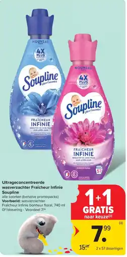 Carrefour Ultragewichtige wasverzachter Fraîcheur Infinie Soupline aanbieding