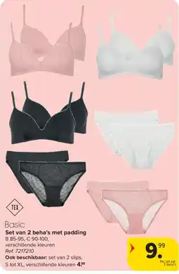 Carrefour Basic set van 2 beha's met padding aanbieding