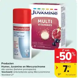 Carrefour ontsmettende spray Mercurochrome aanbieding