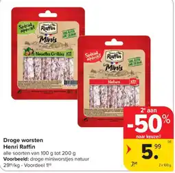 Carrefour Droge worsten Henri Raffin aanbieding
