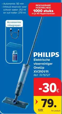 Carrefour Elektrische vloerreiniger OneUp aanbieding