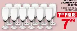 Trafic Set van 12 champagne-glaazen aanbieding
