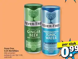 Albert Heijn Fever-Tree 0.25 literblikjes aanbieding