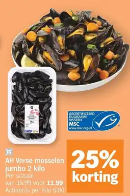Albert Heijn AH Verse mosselen jumbo aanbieding
