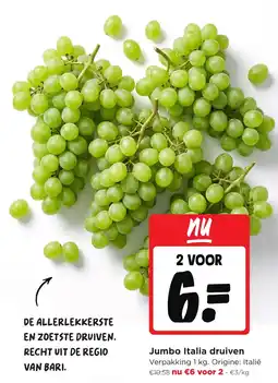 Jumbo Jumbo Italia druiven aanbieding