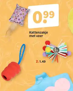 Wibra Kattenzakje met veer aanbieding