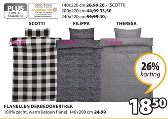 Jysk Flanellen Dekbedovertrek aanbieding