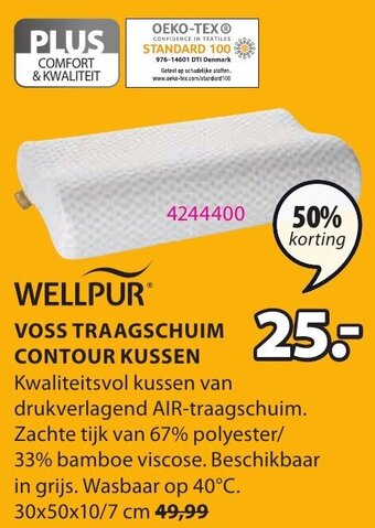 Jysk Wellpur Voss Traagschuim Contour Kussen aanbieding