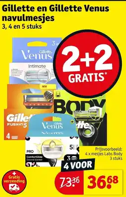 Kruidvat Gillette en Gillette Venus navulmesjes aanbieding