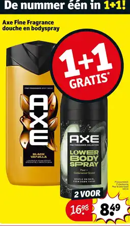 Kruidvat Axe fine fragrance douche en bodyspray aanbieding