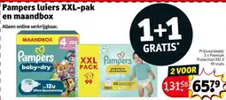 Kruidvat Pampers luiers XXL-pak en maandbox aanbieding