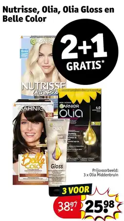 Kruidvat Nutrisse, Olia, Olia Gloss en Belle Color aanbieding