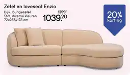 Leen Bakker Zetel en loveseat Enzio aanbieding