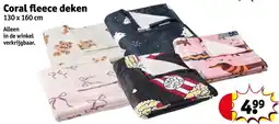 Kruidvat Coral fleece deken aanbieding