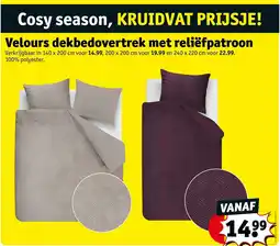 Kruidvat Velours dekbedovertrek met reliëfpatroon aanbieding