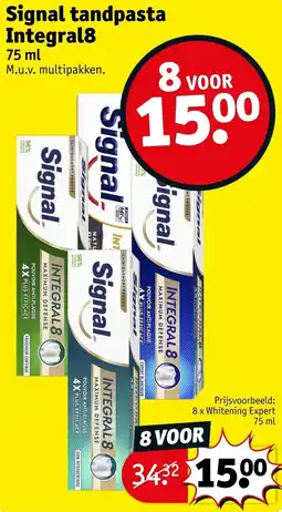 Kruidvat Signal tandpasta Integral8 aanbieding