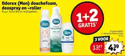 Kruidvat Odorex Men douche foam, deospray en roller aanbieding
