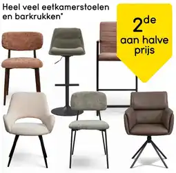 Leen Bakker Heel veel eetkamerstoelen en barkrukken aanbieding