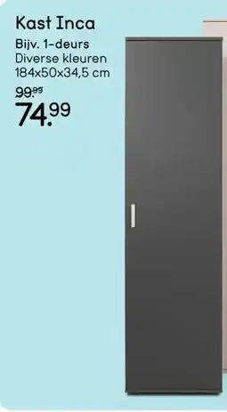 Leen Bakker Kast Inca 1-deurs aanbieding
