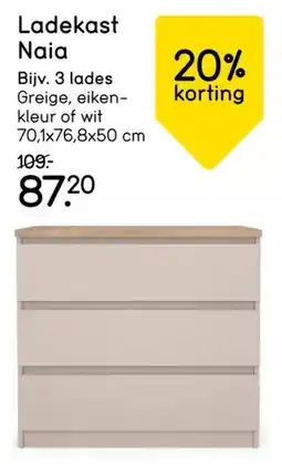 Leen Bakker Ladekast Naia aanbieding