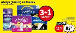 Kruidvat Always (Dailies) en Tampax aanbieding