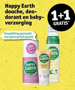 Kruidvat Happy Earth douche, deodorant en babyverzorging aanbieding