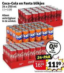 Kruidvat Coca-Cola en Fanta blikjes aanbieding