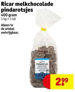 Kruidvat Ricar melkchocolade pindarotsjes aanbieding