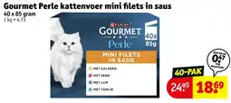 Kruidvat Gourmet Perle kattenvoer mini filets in saus aanbieding
