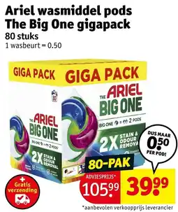 Kruidvat Ariel wasmiddel pods aanbieding