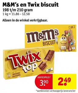 Kruidvat M&M's en Twix biscuit aanbieding