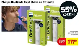 Kruidvat Philips OneBlade First Shave en Intimate aanbieding