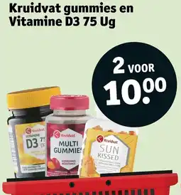 Kruidvat Kruidvat gummies en Vitamine D3 75 Ug aanbieding
