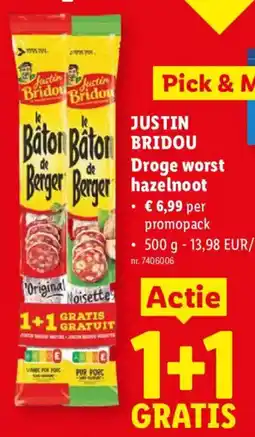 Lidl Justin Bridou Droge worst hazelnoot aanbieding